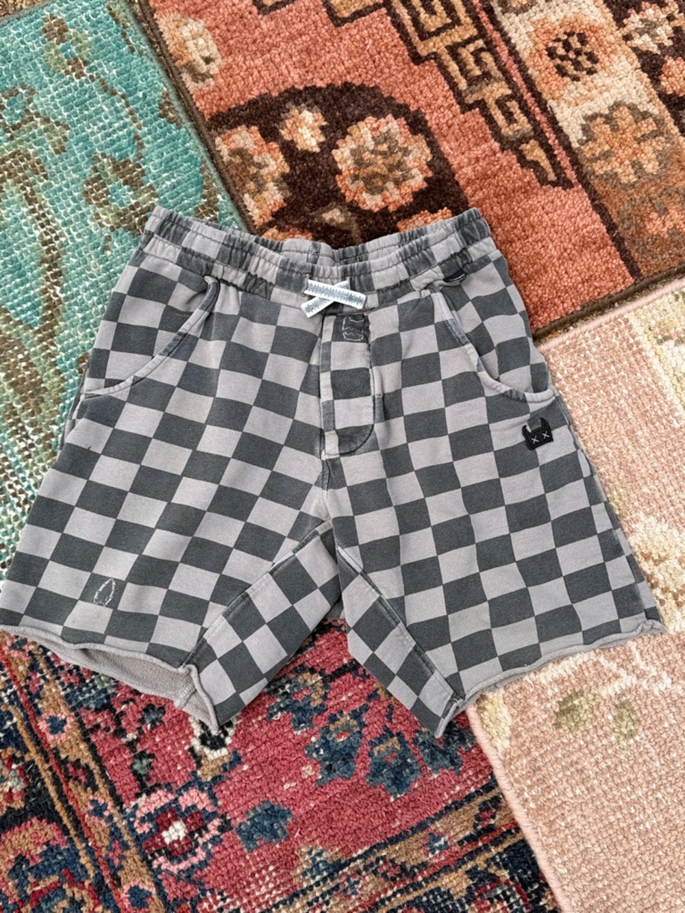 Munster Gray Checkered Boys' Shorts - size 12